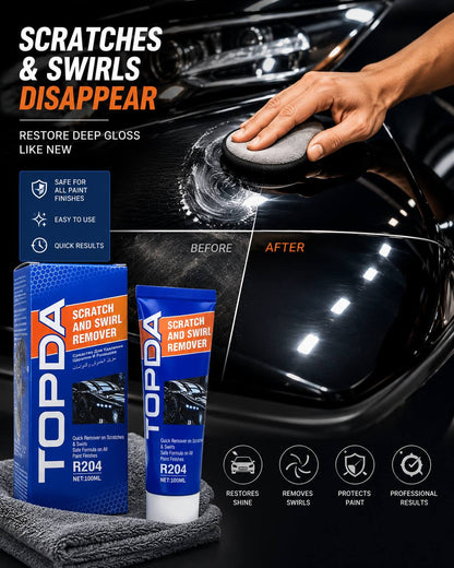 TOPDA – Scratch & Swirl Remover | مزيل خدوش ودوامات السيارات لإطلالة لامعة ونظيفة
